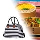 thumbnail image 4 of Bolsa térmica aislante, resistente al agua, duradera, reutilizable, ajustable, para mujer y hombre rayas blancas negras, 4 of 6