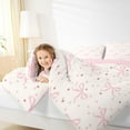 thumbnail image 4 of jejeloiu Kawaii Bowtie Ribbon Bedding Comforter Set,Cute Polka Dots Twin Comforter Sets,Pink White Bedding Set For Girls Teens,Luxury Bedroom Decor Reversible,2-Piece, 4 of 8
