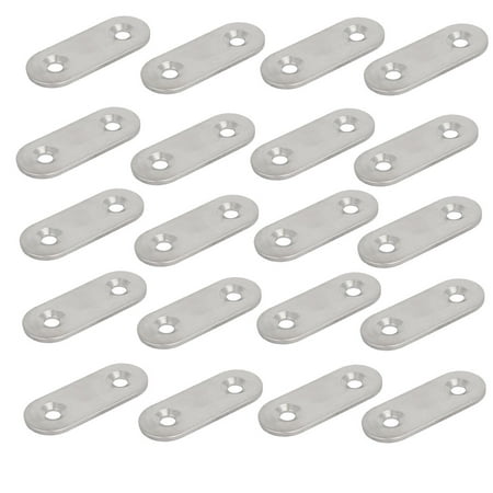 

40mmx16mmx2mm Stainless Steel Straight Joining Mending Flat Repair Plates 20pcs