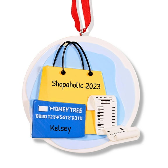 Ornaments by Elves Personalized Shopping Bag and Card Christmas Ornament