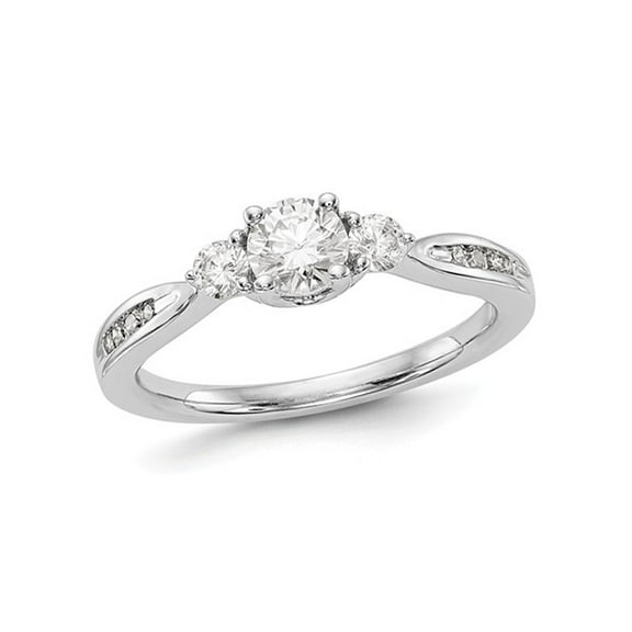 3/5 Carat (Ctw Color SI1-SI2, G-H-I) Lab Grown Diamond Engagement Ring in 14K White Gold for Women