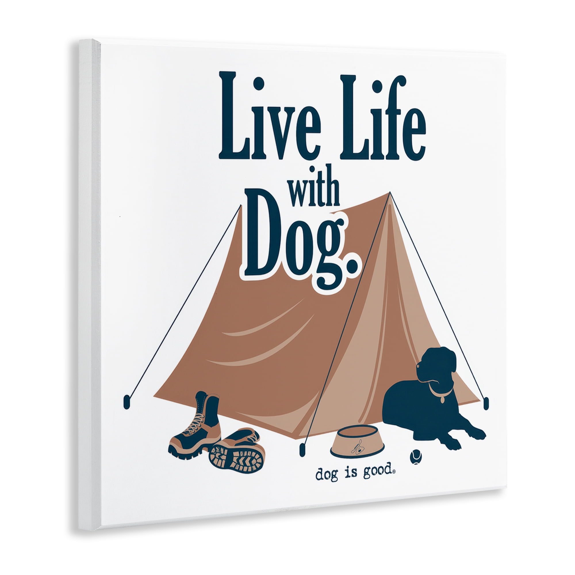 Stupell Industries Camping Life with Dog Animals Painting Unframed Art Print Wall Art, 12 x 12
