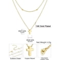 thumbnail image 6 of U7 Layered Cross Necklace for Women Silver Tone Bead Choker Dainty Small Cross Pendant Necklace Jewelry Gift for Daughter Wife Girlfriend, 6 of 6