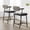grey-1pcs, variant on Set of 2 Counter Height Bar Stools with Armrest Footrest and Soft Back, Metal Frame Bar Stools with Wide Upholstered Seat for Kitchen Island Counter Bar, Black Leather