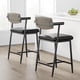 thumbnail image 5 of QinaQin Bancos de bar con descansabrazos, respaldo ergonómico y reposapiés, estructura metálica resistente y tapizado tipo piel para cocina o bar, 5 of 7
