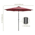 thumbnail image 2 of IVV 9FT Outdoor Solar LED Lighted Patio Umbrella with 8 LED Strip Lights & 8 Ribs, Convenient Crank Lift (Red), 2 of 9