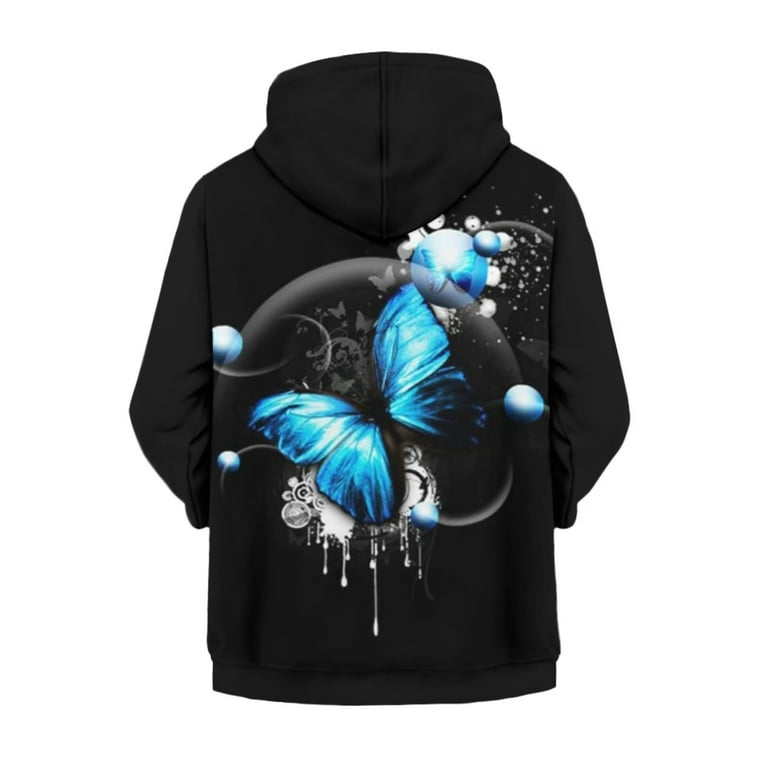 Blue butterfly sweatshirt sale