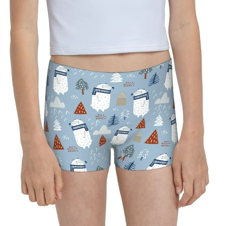 Pofeuu winter Scarf beer Print Soft Cotton Girls Boyshort panties Toddler Underwear-Medium