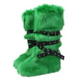 thumbnail image 1 of COM1950s Bottes pour Femmes, Bottes d'Hiver Chaudes pour Femmes, Talon Plat Haut, Style Fille Épicée, Plus Velours, Tête Ronde, Tube Moyen, Design à Sangle, Bottes de Neige pour Femmes, Bottes d'Hiver pour Femmes, 1 of 5