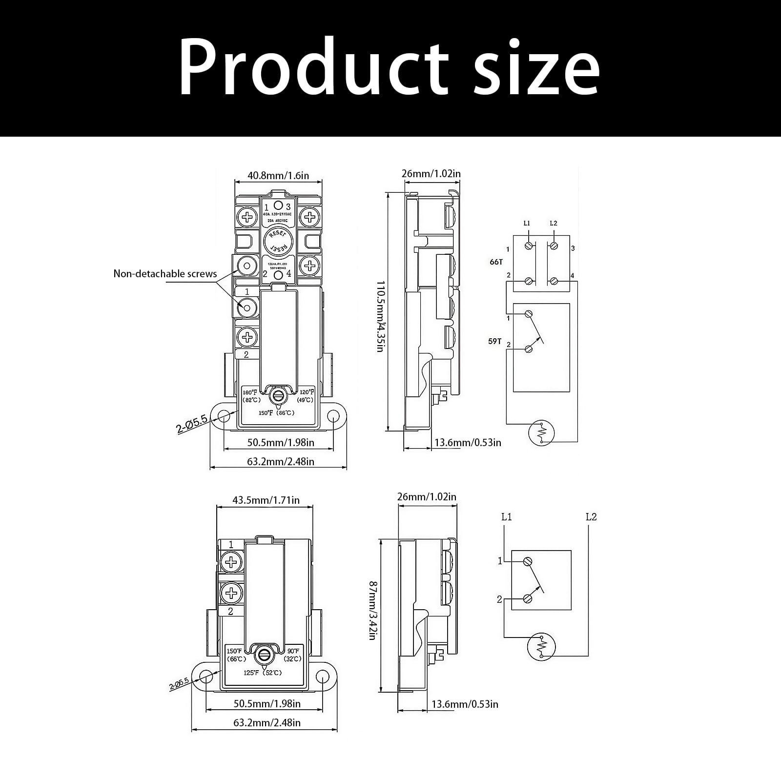 Electric Water Heater Thermostat Boiler Temperature Controller Electric Boiler Temperature Limiter Switches Parts