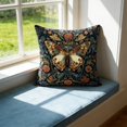 thumbnail image 4 of Abstract Vintage Floral Velvet Butterfly Design Throw Pillow Covers Home Decor, Retro Art Deco Pillowcase Cushion Cover for Bed Sofa Living Room, Square 18x18inch (Blue-Butterfly), 4 of 4