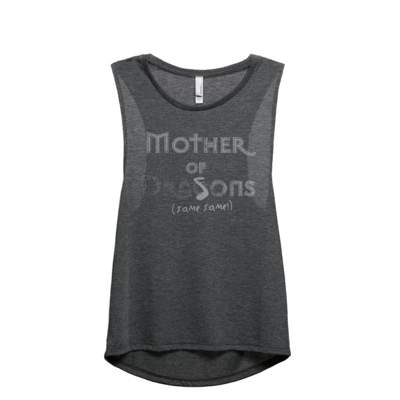 Mother Of Sons Same Same Women's Fashion Sleeveless Muscle Workout Yoga Tank Top Charcoal Grey 2X-Large