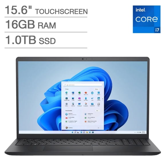 Restored Dell 15.6" FHD Touch Intel Core i7-1355U 1.7 GHz 16GB DDR4 1TB SSD Intel UHD Windows 11 Home Laptop, Black - LDC15250-7982BLK-PUS (Refurbished)