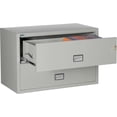 thumbnail image 4 of PHOENIX SAFE Lateral 44 inch 2-Drawer Fireproof File Cabinet with Key Lock, Water Seal, Light Gray, LAT2W44LG, 4 of 4