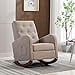 thumbnail image 3 of Rocking Chair Modern,Upholstered Glider Rocker Chair for Nursery,Comfy Armchair with Side Pocket for Living Room (Camel), 3 of 4