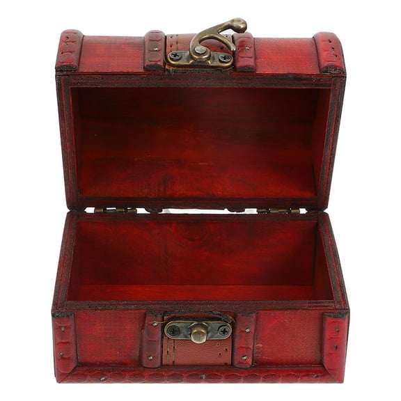IBASETOY 1Pcs Vintage Style Small Treasure Chest Wood Ornament for People Who Value Storage