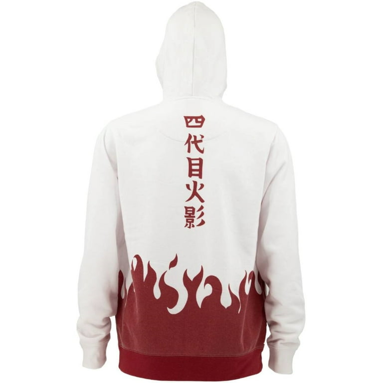 Naruto Shippuden Adult Unisex Fourth Hokage Inspired Full Zip Fleece Hoodie 3XL White Walmart
