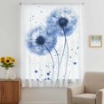 thumbnail image 3 of Blue Dandelion Sheer Curtains 63 Inches Long, Contemporary Simple Watercolor Floral Light Filering Curtains, Breathable Simi Curtain Privacy Drapes for Living Room Bedroom Window Treatment, 3 of 9