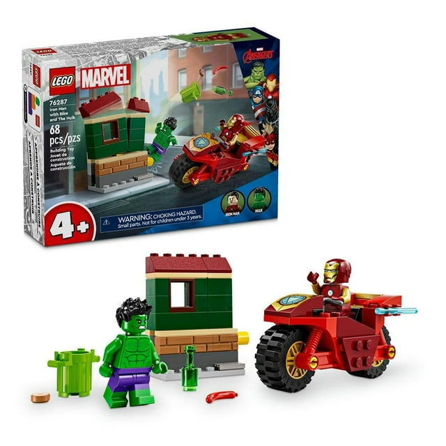 Set LEGO Super Heroes Iron Man con Moto y Hulk 76287