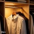 thumbnail image 4 of 20 perchas para ropa, perchas para trajes, hombro ancho, portátiles, resistentes, organizador armario, gancho giratorio para pantalones, camisas marrón, 4 of 5