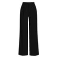 thumbnail image 4 of Chiccall Women's Pleated High Waist Wide Leg Dress Pants Solid Pocket Business Casual Commute Trousers, 4 of 8