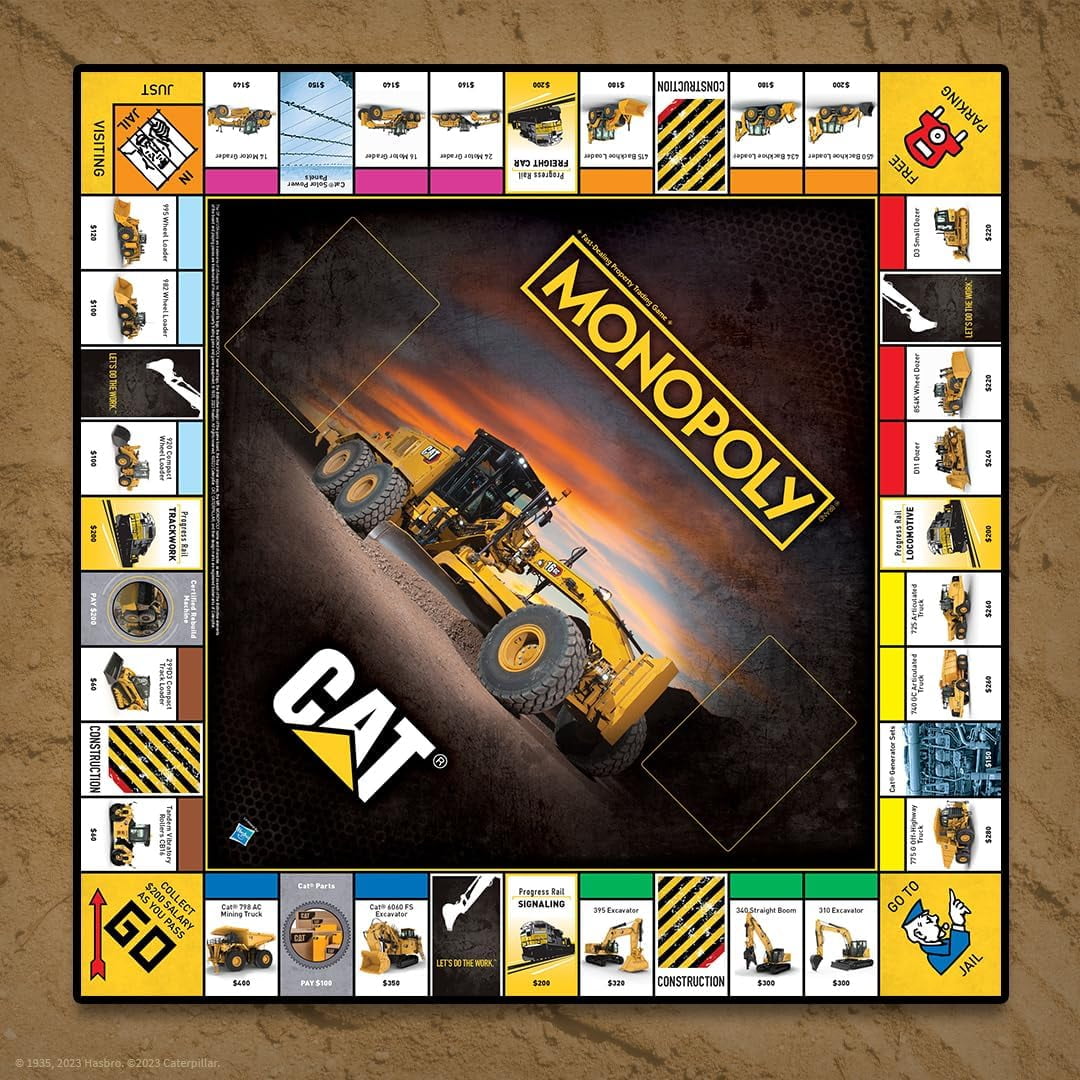 USAopoly Monopoly CAT Caterpillar Classic Board Game, Cardboard