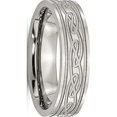 thumbnail image 1 of JbSP- Stainless Steel Flat Laser Etched Celtic Knot 6mm Polished Band, 1 of 6