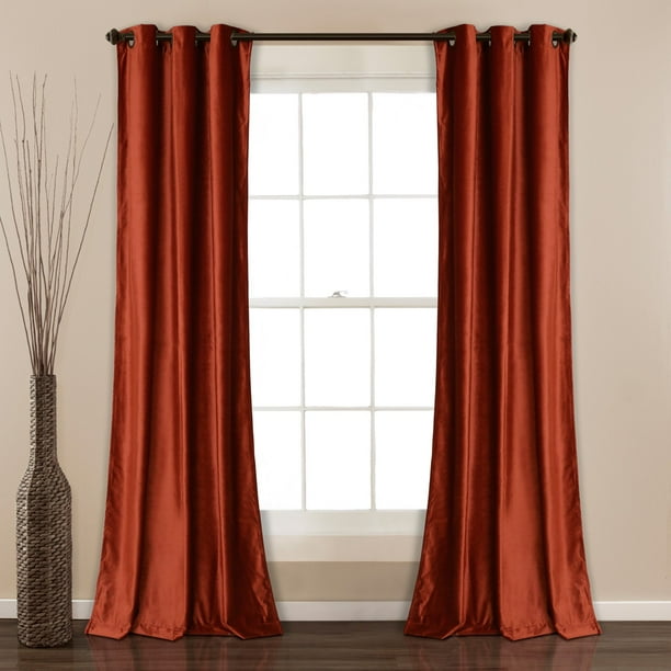 Lush Decor Prima Velvet Soft Solid Color Room Darkening Metal Grommets Window Curtain Panel For