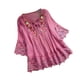 thumbnail image 5 of Blusa vintage Qarigey para mujer cuello en V morado M, 5 of 6