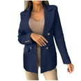 thumbnail image 4 of Blmnix Light Jackets for Women Blue Blazer Solid Long Sleeve Work Long Suit Tops for Teen Comfy, 4 of 9