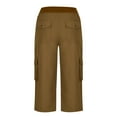 thumbnail image 5 of Capri Pants for Women 2025 Summer High Waisted Drawstring Casual Cago Capris with Pockets Womens Cropped Pants, 5 of 8