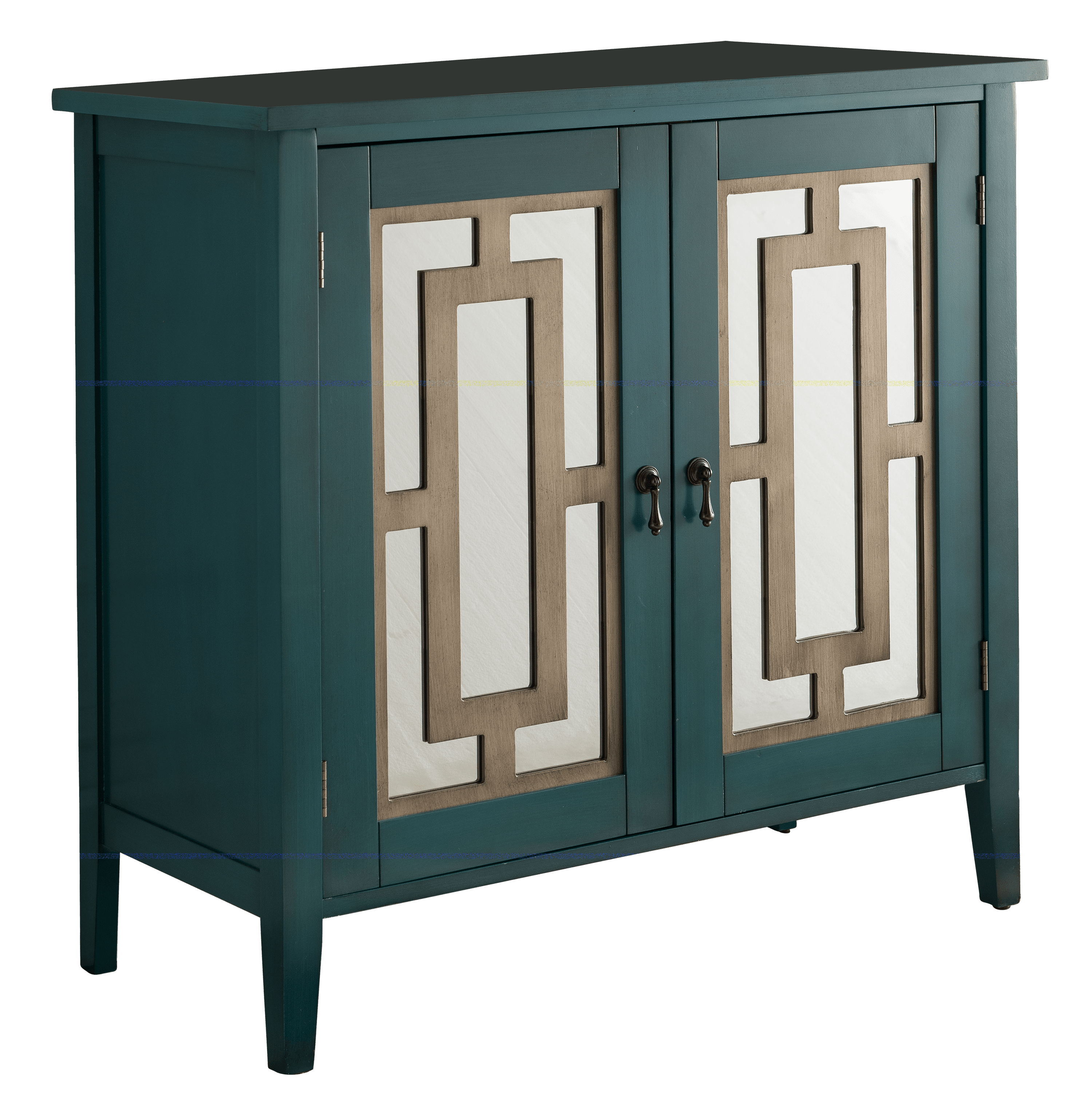 C1288 Antique Blue Wood Door Console Table 