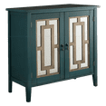 thumbnail image 5 of Hunter 2 Door Entryway Accent Display Cabinet With Adjustable Storage Shelf & Mirrored Doors, Antique Blue Wood, Contemporary, 5 of 9