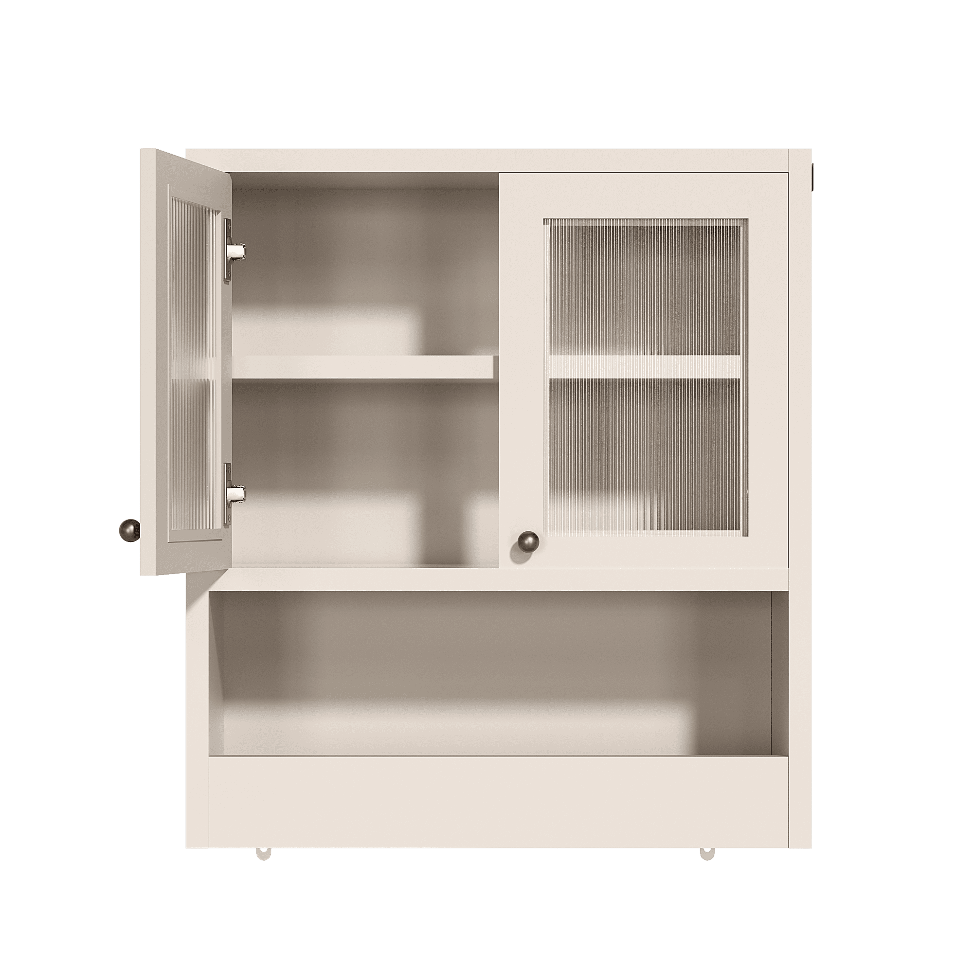 Mintazer Farmhouse Bathroom Medicine Cabinet with Adjustable Shelves, 2 Doors Wall Cabinet over The Toilet Storage, White