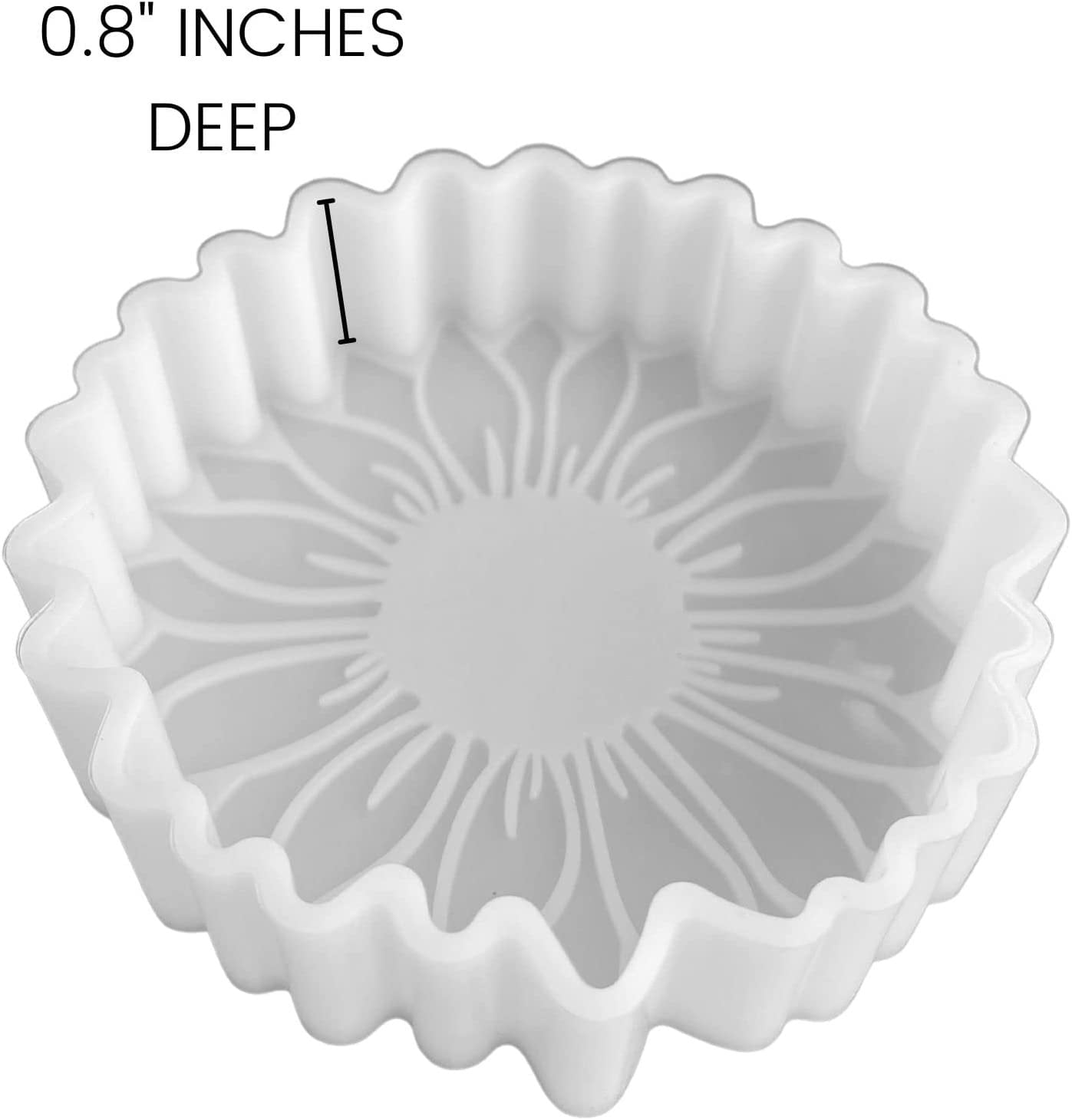 Sunflower Freshie Silicone Mold  6 Pack Bulk Wholesale  Size 4" Wide x 4" Long x 0.8" Deep  Small Sunflower Design for Freshie, Soap, Resin, Candles for Aroma Beads Scented Heat Resistant
