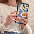 thumbnail image 4 of Korean Embroidered Sunflower Phone Case for iPhone 15 Pro Cute Floral Phone Case for Womens Girls Fluffy Texture Soft Carpet Shockproof Trendy Back Cover for iPhone 15 Pro 6.1"(Egg Flower), 4 of 9