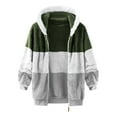 thumbnail image 6 of KAUOD Girls Front Zipper Sherpa Hooded Jackets Teen Kids Winter Fuzzy Soft Warm Coats Fleece Striped Thick Long Sleeve Tops, 6 of 6