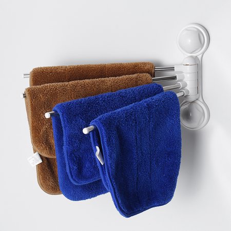 4-Bar Towel Rack, Swing Towel Hanger Rotating Bathroom Holder Wall