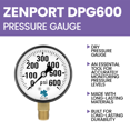 thumbnail image 4 of Zenport DPG600 Dry Air Pressure Gauge, 600 PSI - 10 Pack, 4 of 5