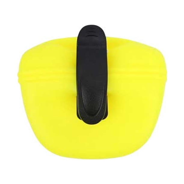 Billuyoard Bolsa de silicona para aperitivos de mascotas, portátil, lavable, Flexible, Adorable, reemplazo de entrenamiento, bolsa de juego, Suministros para perros Amarillo