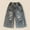 E-Black, variant on Girls Baggy Jeans with Pockets Summer Basic Casual Wide Leg Ripped Jeans Blue, Size 4T-16