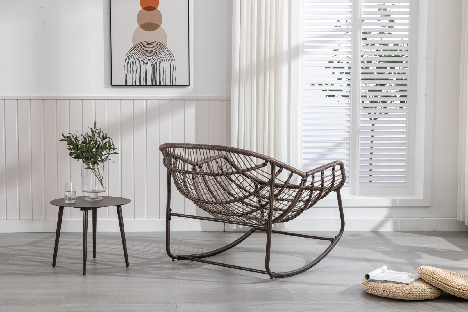 Patio Chairs SWITTE Outdoor & Indoor Rocking Chair - Rattan Wicker ...