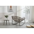 thumbnail image 5 of Ergonomic Papasan Chair, Outdoor Rattan Rocking Chair with Thick Round Cushion and Steel Frame, Egg Recliner Chairs for Front Porch, Living Room, Patio, Garden,  Orange, 5 of 7
