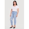 thumbnail image 2 of Women's Plus Size WAX Raw Hem Distressed Jeans, 2 of 4