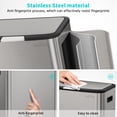 thumbnail image 4 of mVm 16 Gal Kitchen Trash Can, Large Raised Trash Can with Small Compost Bin and Inner Bin, Touch-on Garbage Can with Lid(Gray), 4 of 8