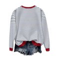 thumbnail image 4 of Uootdi Christmas Long Sleeve Sweatshirts For Women Oversized Embroidered Striped Merry Christmas Letter Gift Printed Pullove r Ugly Xmas Sweater Tops, 4 of 9