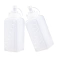 thumbnail image 3 of 2pcs Forma cuadrada Squeeze Bottles Ensalada Ensalada Botellas para el hogar (blanco), 3 of 6