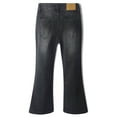 thumbnail image 2 of KIDSCOOL SPACE Big Girls Jeans, 18M-14T Wide Size Range Bell-Bottomed Micro Flared Stretchy Denim Pants,Black,7-8 Years, 2 of 8