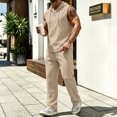 thumbnail image 2 of Stamzod Men's Clothing Sets 2 Piece Tracksuit Men Casual Quarter Zip Sleeveless Hoodies and Long Pants with Pocket Beach Vacation Outfits, 2 of 5