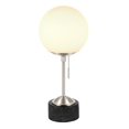 thumbnail image 2 of Henn&Hart 8" Brushed Nickel/Black Marble Marble/Metal/Glass Table Lamp, 2 of 8